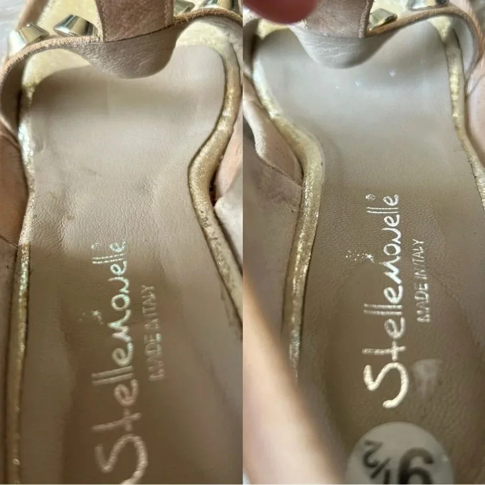 Stelle Monelle Studded T Strap Wedge Heel Sandal Made in Italy